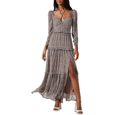 Женское макси-платье ASTR the Label Womens Lovestruck коричневого цвета с цветочным рисунком, XS BHFO 4752