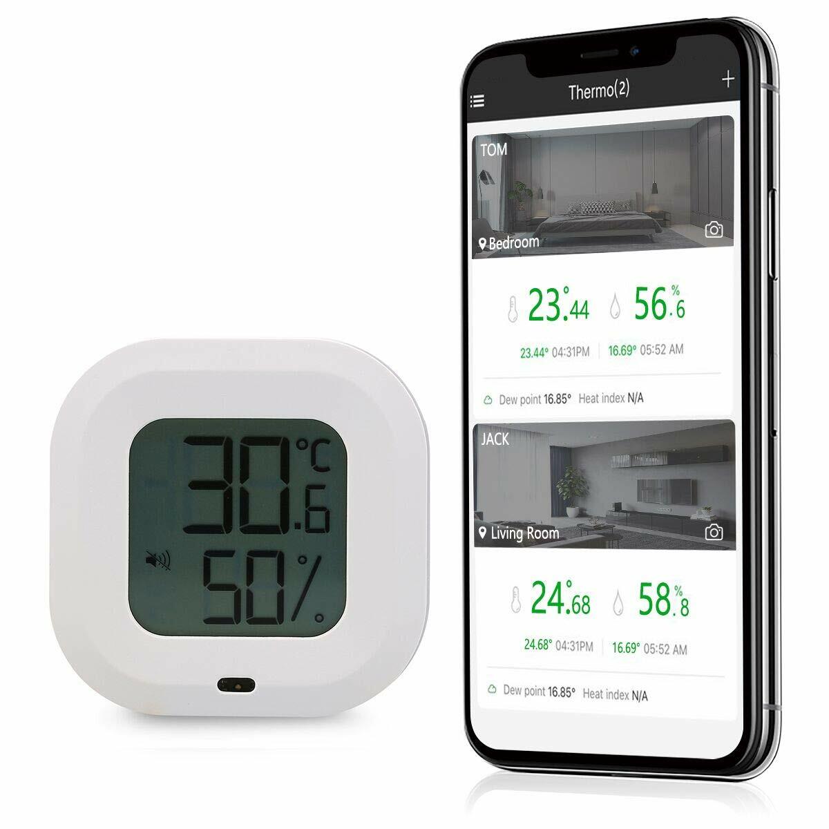 20-35M Mini Indoor Bluetooth Digital Thermometer Hygrometer Temperature