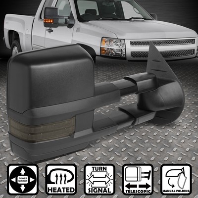 ДЛЯ 07-14 SIVERADO SIERRA МОЩНОСТЬ + ОБОГРЕВ + ЗАТЕМНЕННЫЙ СВЕТОДИОДНЫЙ СИГНАЛ ПРАВОГО БОКОВОГО ЗЕРКАЛА ЗАДНЕГО ВИДА