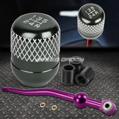 КОРОТКИЙ ПЕРЕКЛЮЧАТЕЛЬ ПЕРЕДАЧ ИЗ ФИОЛЕТОВОГО АЛЮМИНИЯ С ДВОЙНЫМ ИЗГИБОМ + СЕРАЯ 5-СТУПЕНЧАТАЯ СЕТЧАТАЯ РУЧКА ДЛЯ EK/ EJ/ EG/DC