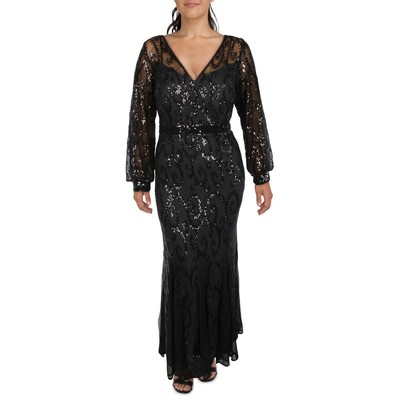 

Женское черное прозрачное вечернее платье Mac Duggal  BHFO 9651, Черный