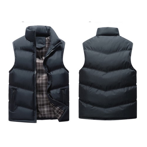 Mens Quilted Vest Jacket Outwear Down Body Sleeveless Padded Coat Winter Warm