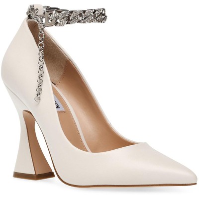 

Женские белые кожаные туфли-лодочки Steve Madden Zippy 7, средние (B,M) BHFO 5889, Bone leather