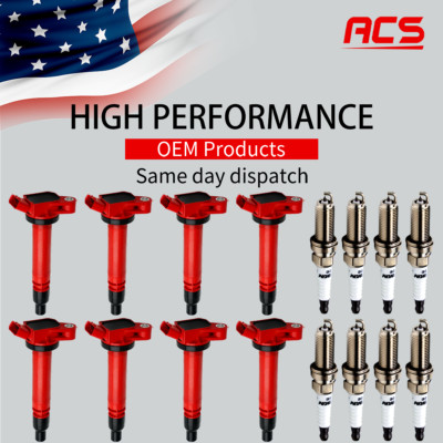 8X OEM Ignition Coil Enhanced & Iridium Spark Plug For Lexus Toyota Tundra UF507