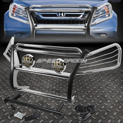 ХРОМИРОВАННАЯ РЕШЕТКА РАДИАТОРА + КРУГЛАЯ ДЫМЧАТАЯ ПРОТИВОТУМАННАЯ ФАРА ДЛЯ ВНЕДОРОЖНИКА HONDA CRV/CR-V RE 07-11