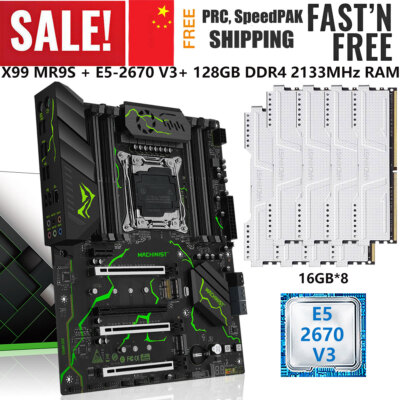 X99 MR9S V6 Motherboard Xeon E5 2670 V3 CPU LGA 2011-3 128G DDR4 2133MHz RAM Kit