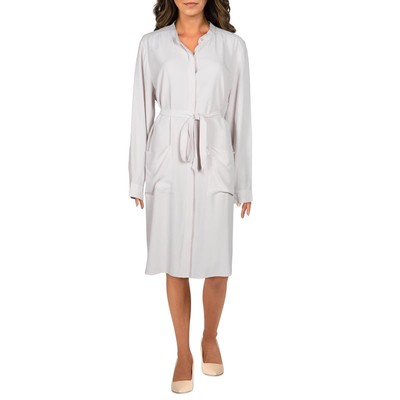 

Женское фиолетовое платье-рубашка мандаринового цвета из смеси тенселя Eileen Fisher  BHFO 8387, Керамика