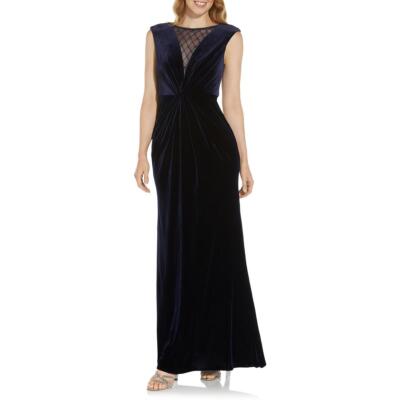 

Adrianna Papell Womens Velvet Maxi Formal Evening Dress BHFO 5085, Midnight