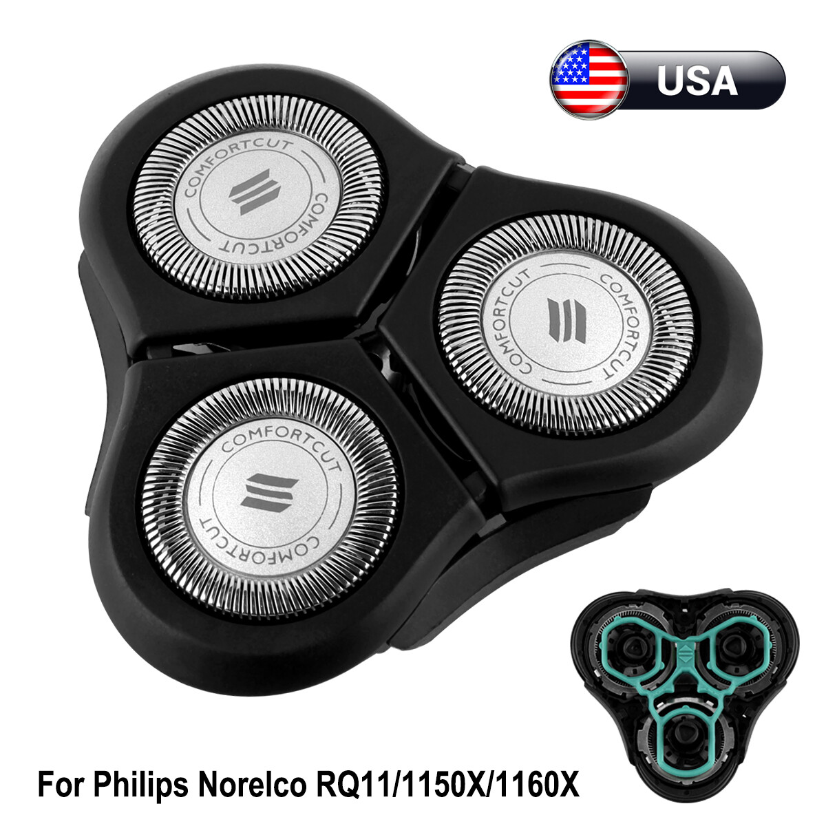 Replacement RQ11 Shaver Head For Philips Norelco SensoTouch RQ1180 1160X 1150X