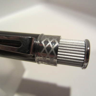 TERZETTI "MALIBU" GREY GUNMETAL Metal Large Heavy Ballpoint Pen-+ Velvet Pouch