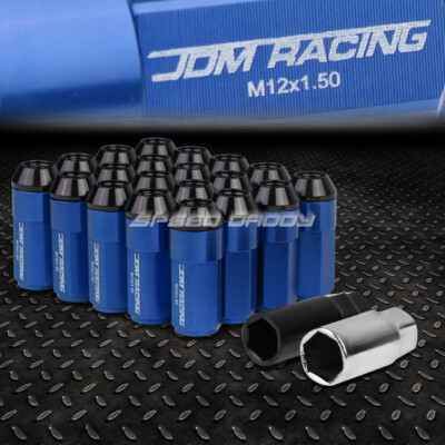 АЛЮМИНИЕВЫЕ ГАЙКИ С СИНИМИ НАКОНЕЧНИКАМИ JDM С КОЛПАЧКОМ + АДАПТЕР 20 шт./КОМПЛ. M12X1.5 ДИАМЕТРОМ 23 ММ/ВЫСОТОЙ 53 ММ