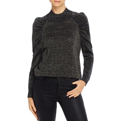 

Joie Womens Black Glitter Puff Shoulder Pullover Top Blouse  BHFO 1608, Midnight