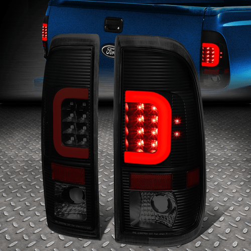 [СВЕТОДИОДНЫЙ КРАСНЫЙ C-ОБРАЗНЫЙ ФОНАРЬ]ДЛЯ FORD F150 90-97 / SUPER DUTY ЗАДНИЙ ФОНАРЬ СТОП-СИГНАЛА С ТОНИРОВКОЙ