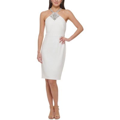 Женское мини-платье для коктейлей и вечеринок цвета слоновой кости Vince Camuto Petites 12P BHFO 0425