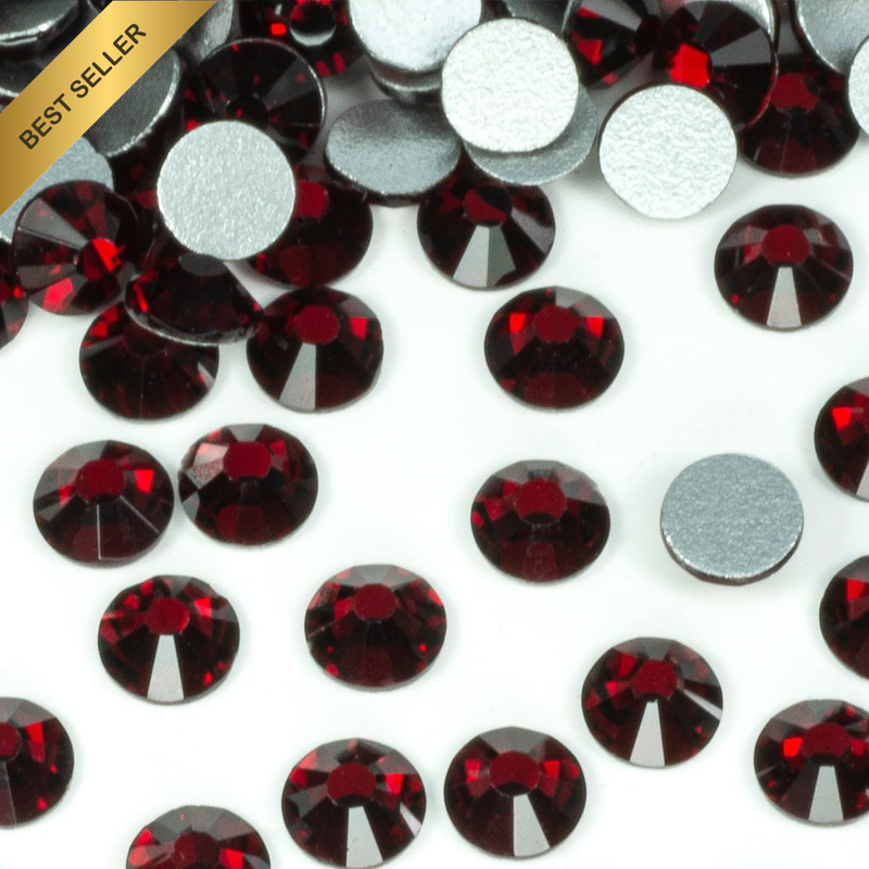 400Pcs SS30 Dark Red Nail Rhinestones Bulk 6Mm Dark Siam Nail Art round Crystals