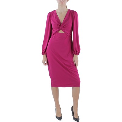 Женское фиолетовое платье для коктейлей и вечеринок с вырезом Lauren Ralph Lauren 4 BHFO 0359