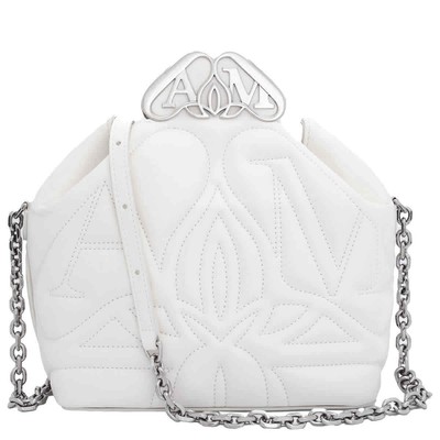 Pre-owned Alexander Mcqueen The Seal Box Crossbody Bag 762503 1ble2 9210 In Soft Ivory