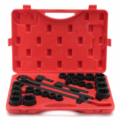 27pc Impact Socket Set 3/4'' Drive Metric & SAE Cr-V Standard Car Mechanic Tools