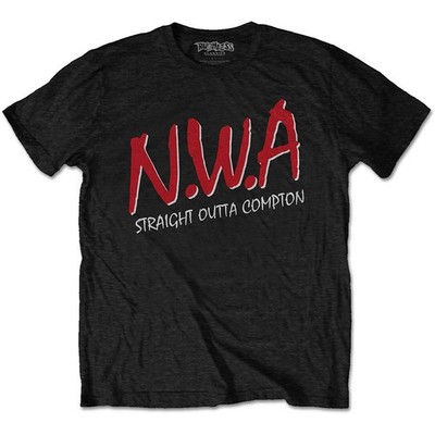 NWA N.W.A. Straight Outta Compton Red Logo oficial Camiseta para hombre