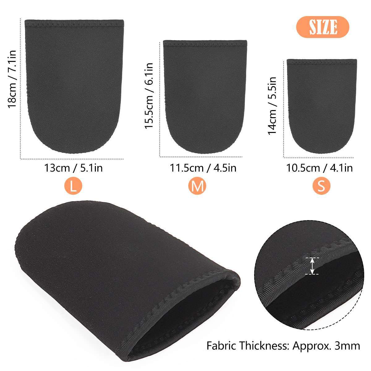 2 Pairs 3mm Neoprene Toe Warmers Black Feet Warmer Toe Covers Thermal Foot