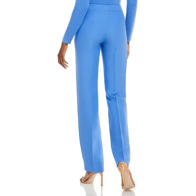 Pre-owned New York Lafayette 148 York Womens Barrow Mid Rise Dress Pants Trousers Bhfo 3713 In Blue Iris