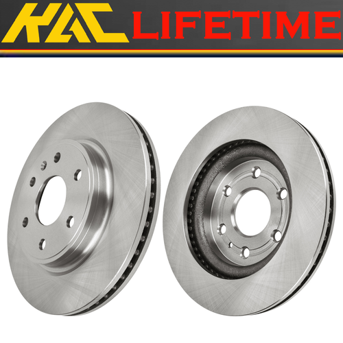 Front Drilled Slotted Brake Rotors Black for Chevy Traverse GMC Acadia V6 07-17