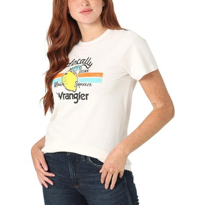 

Wrangler Womens Crewneck Knit Tee Футболка с рисунком Топ BHFO 8978, Белый