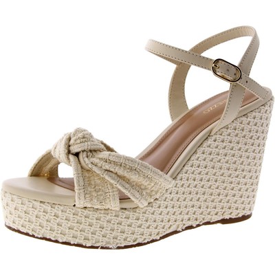 Женские белые вязаные босоножки на танкетке Arezzo, 6 средних размеров (B,M) BHFO 3731