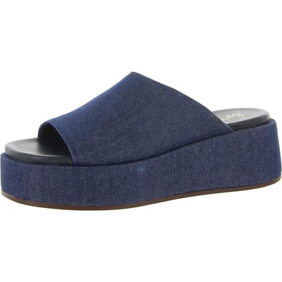 

Seychelles Womens Goodies Темно-синие шлепанцы на платформе 8 Medium (B,M) BHFO 1850, Indigo denim