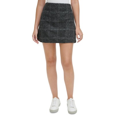 Женская серая клетчатая короткая мини-юбка трапециевидной формы Calvin Klein Jeans 10 BHFO 9189
