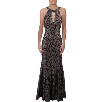 NW Nightway Womens Glitter Lace Keyhole Evening Dress Gown BHFO 3766