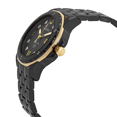 Pre-owned Bulova Marine Star Quartz Diamond Black Dial Men's Watch 98d176