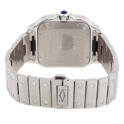 Pre-owned Cartier Santos Large Model Automatic Brown Dial Watch Wssa0064