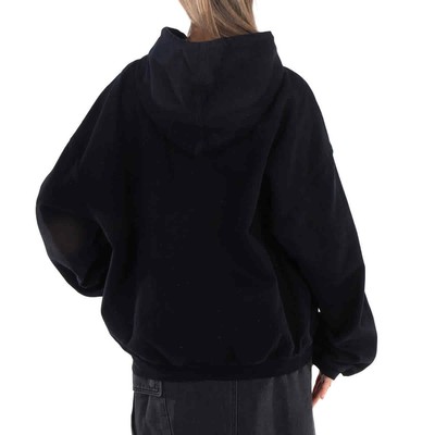 Pre-owned Alexander Wang York Logo Embroidered Hoodie In Black