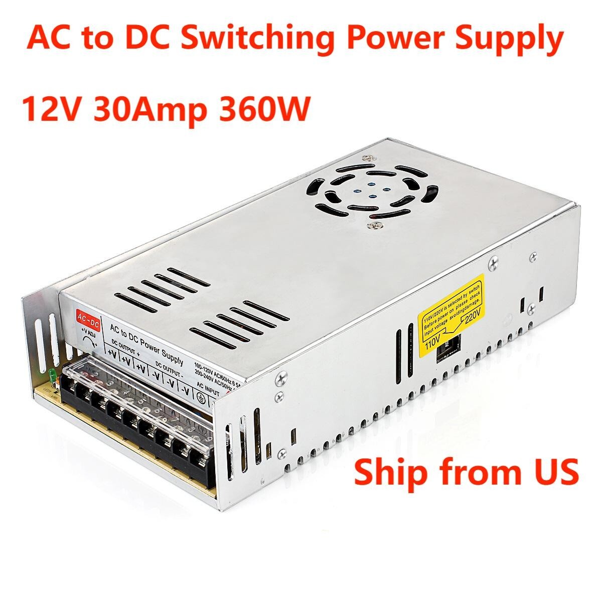 Switching Mode Power Supply Transformer AC-DC 12V 30A 360W Regulated Adapter