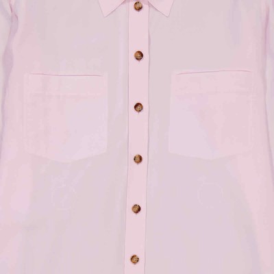 Pre-owned Burberry Pale Candy Pink Ivanna Silk Crepe De Chine Oversized Shirt, Brand Size