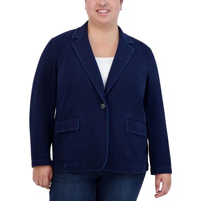 

Женский темно-синий джинсовый пиджак с одной пуговицей Jones New York Plus  BHFO 0623, Indigo rinse wash