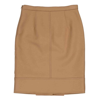 Pre-owned Burberry Camel Wool Cashmere Button Panel Detail A-line Skirt In Beige