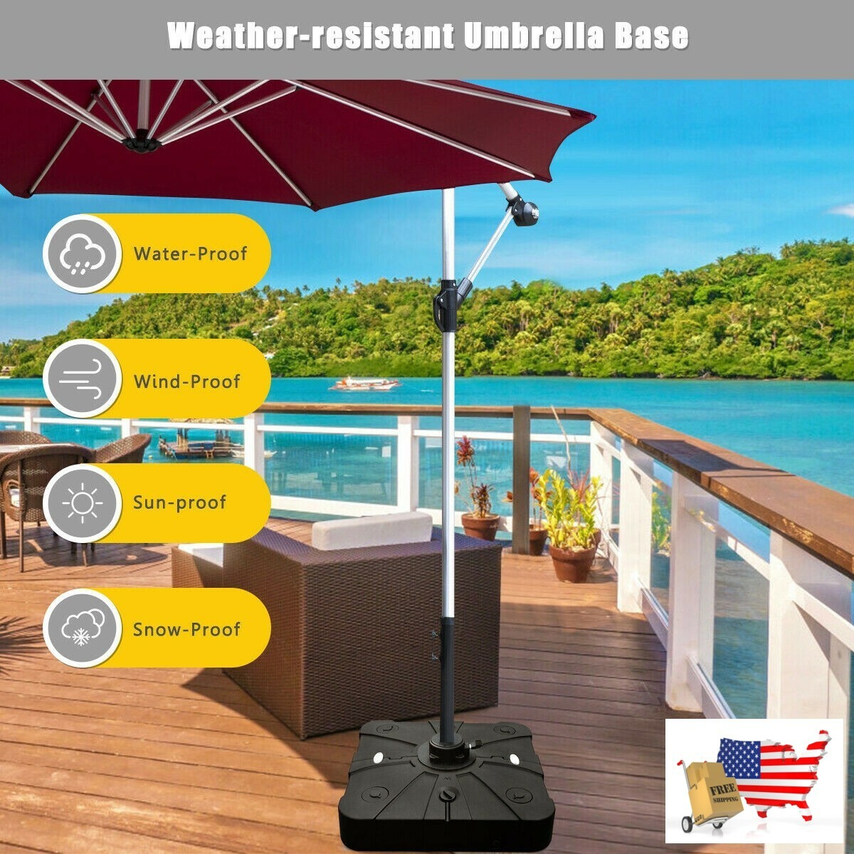220 lbs Offset Patio Umbrella Base with Wheels Sand Water Filled eBay