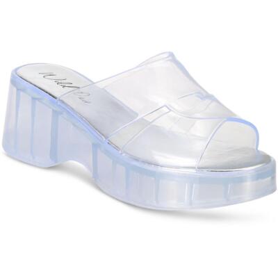 

Wild Pair Womens Grenada Slip On Peep Toe Dressy Slide Sandals Shoes BHFO 3053, Clear jelly, Grenada