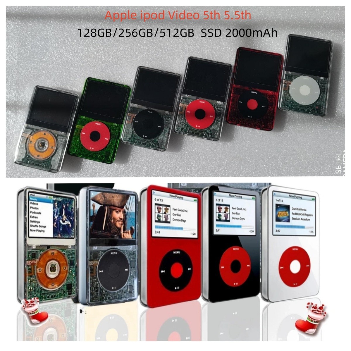 Apple iPod classic第5世代MicroSD 256GB NEW Apple iPod Classic 5th Gen 256GB SSD- White MP3 Player