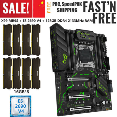X99 MR9S Motherboard LGA 2011-3 Xeon E5 2690V4 CPU 128GB DDR4 RAM M.2 WIFI/NVME