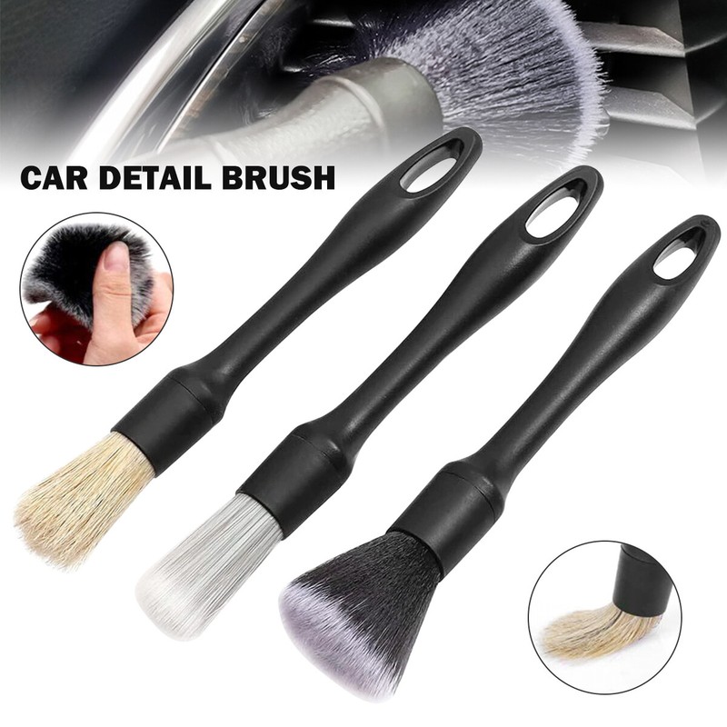 3PCS Car Detail Brush Wash Auto Detailing Cleaning Kit Engin
