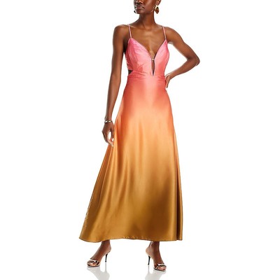 Длинное платье-комбинация Bardot Womens Karlotta из розового атласа с завязками на спине 10 BHFO 6046