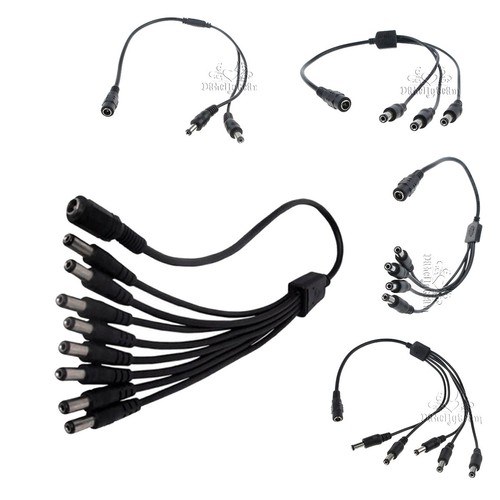 2/4/5/8 ways DC Power Splitter Adapter Cable 12V/9V for CCTV Security IP Camera