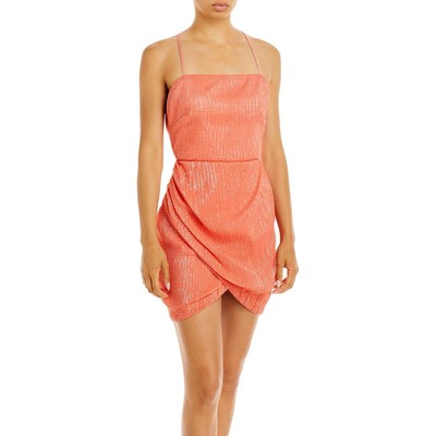 

Женское мини-платье для коктейлей и вечеринок Ramy Brook Richie Orange с пайетками BHFO 4389, Deco rose