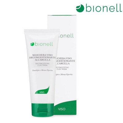 Maschera Viso Decongestionante Argilla Verde Detox Lenitiva Faccia 100ml Bionell