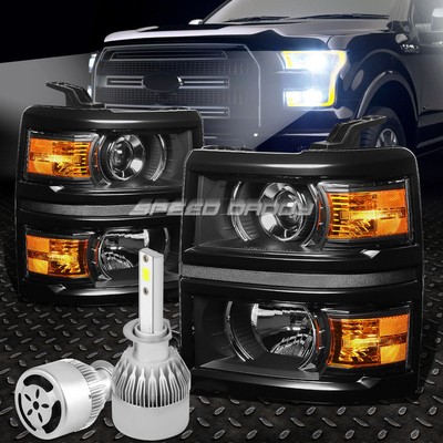 ЧЕРНАЯ ФАРА ПРОЕКТОРА + ЯНТАРНЫЙ УГОЛОК + БЕЛЫЙ СВЕТОДИОД H1 HID с ВЕНТИЛЯТОРОМ ДЛЯ 14-16 K2XX