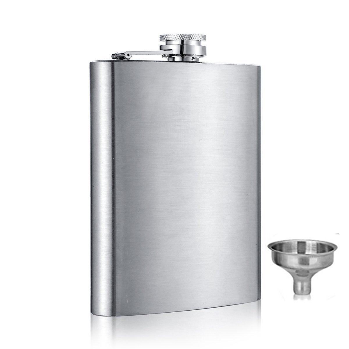 Stainless Steel Pocket Hip Flask -6 8 10 oz Liquor Flask with Screw Cap & Funnel