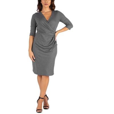 24seven Comfort Apparel Женское трикотажное коктейльное платье-сорочка из стихаря плюс BHFO 7886